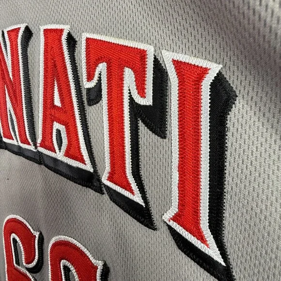 Cincinnati Reds Auth Majestic Puig Jersey Mens Sz 56 Gray Sewn FlexBase MLB - Picture 3 of 12